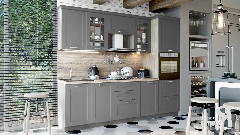 Кухонный гарнитур альбион блеск 1057 10 фото Кухонный гарнитур "Одри" № 1 (ОДРИ Серый шелк) купить в Мичуринске по низкой цен