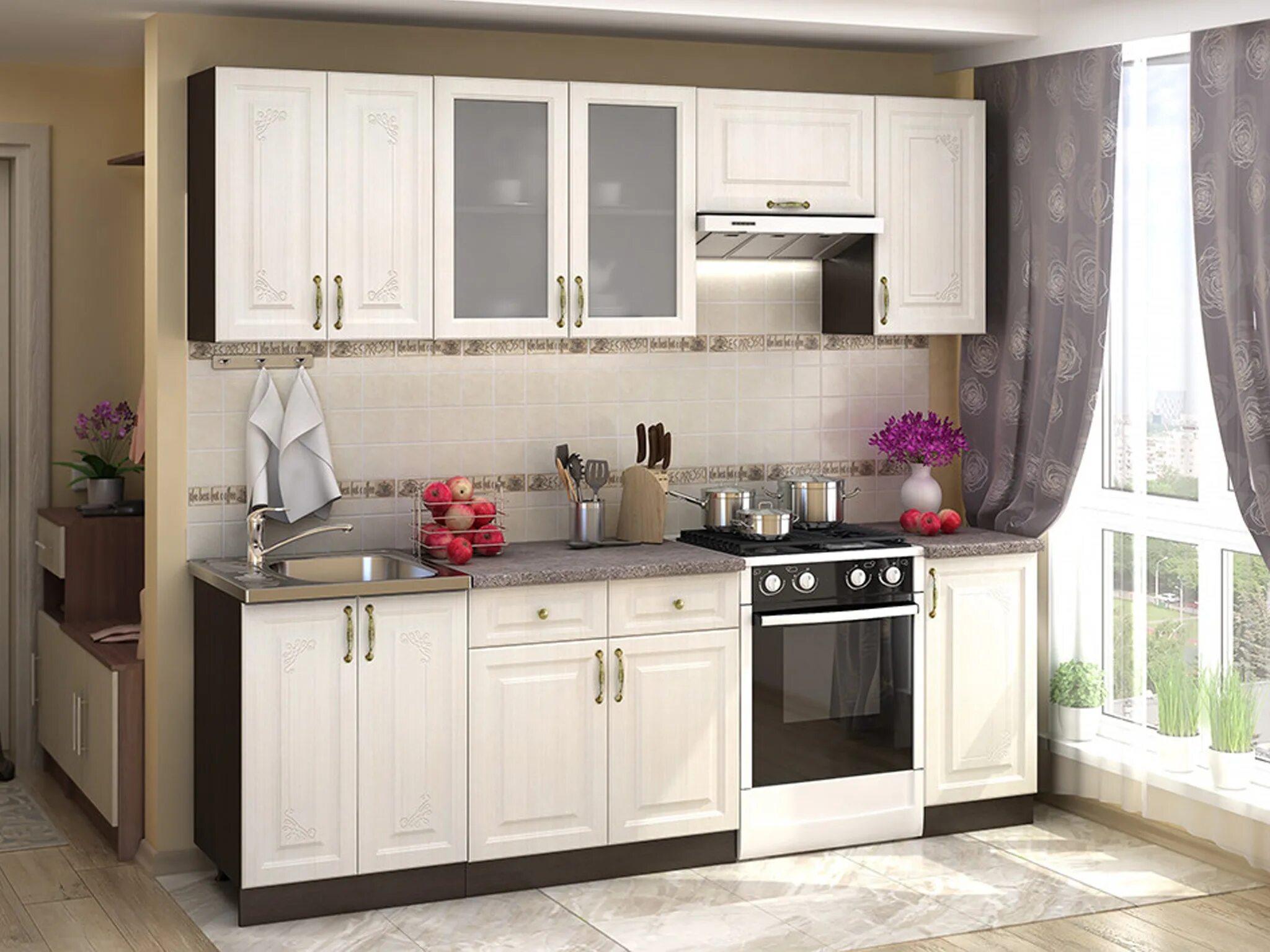 Кухонный гарнитур альбион блеск 1057 10 фото Кухня Виктория - Мебель77