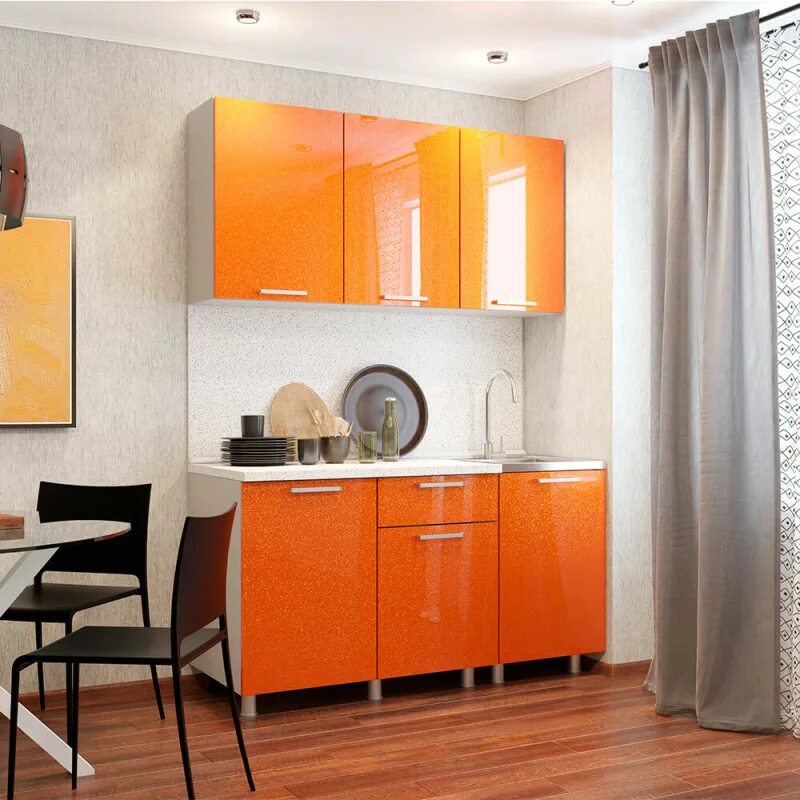 Кухонный гарнитур альбион блеск 1057 10 фото Кухня "Блестки" 1,5м Пермь, купить, цены в интернет-магазине "Домовенок"