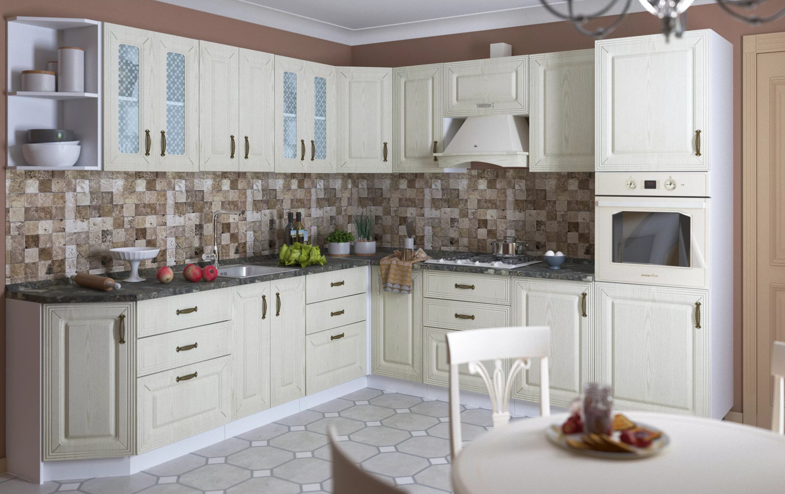 Кухонный гарнитур альбион блеск 1057 10 фото Кухонный гарнитур Изабель (Ясень патина/белый) купить недорого Мебель54 в Новоси