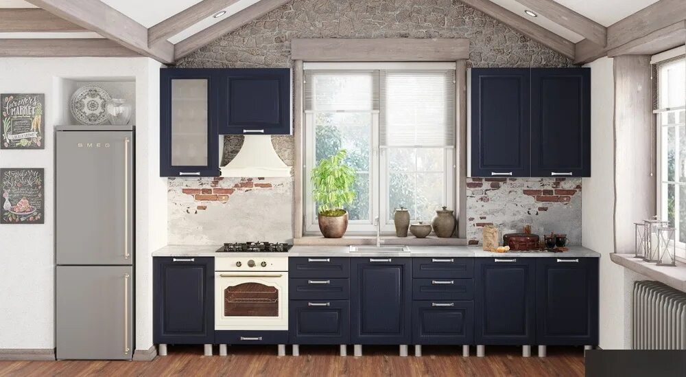 Кухонный гарнитур александрия фото Модульная кухня Александрия синий F06 купить в Екатеринбурге по цене от 42908 "С