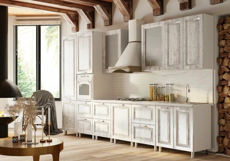 Кухонный гарнитур александрия фото Кухонный гарнитур Александрия белый с серебряной патиной F09 Цена 73630 ⭐ Meb96 