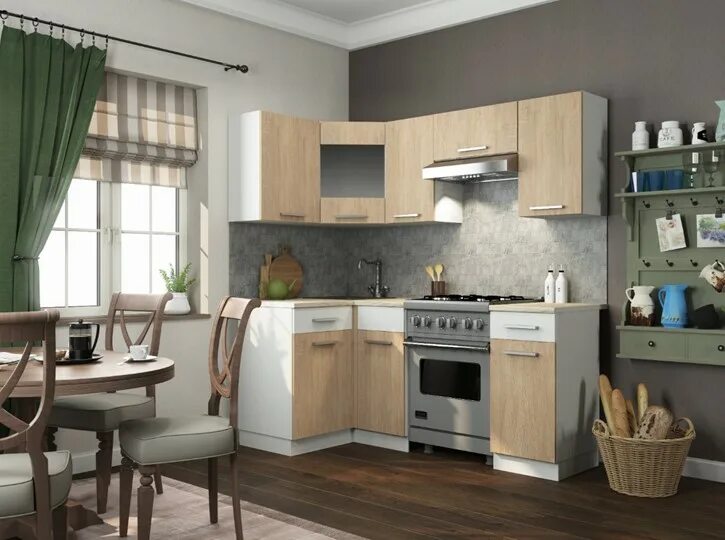 Кухонный гарнитур алиса фото Угловой кухонный гарнитур Алиса 12, Белый/Дуб сонома в Сыктывкаре купить с доста