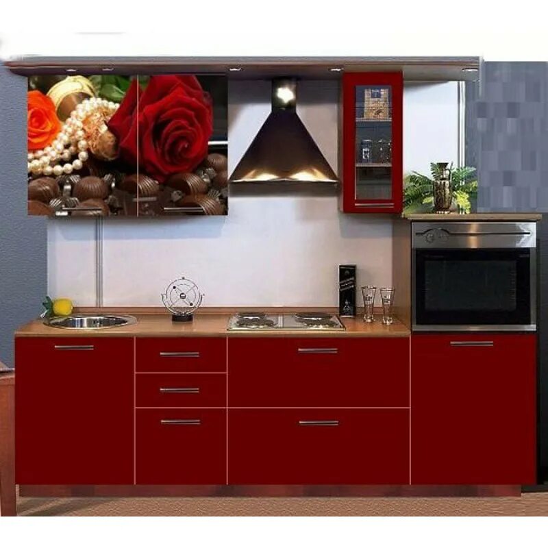 Кухонный гарнитур алиса фото Кухня с фотопечатью Алиса-23 - купить в интернет-магазине.