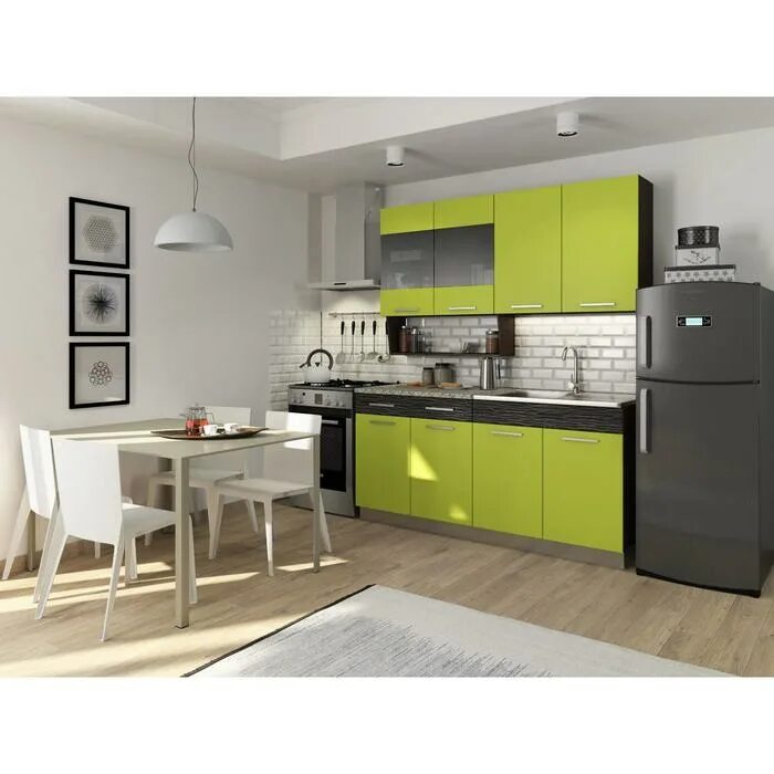 Кухонный гарнитур алиса фото Кухонный гарнитур Алиса, 1600 мм, цвет лайм купить по цене 31476 ₽ в Екатеринбур