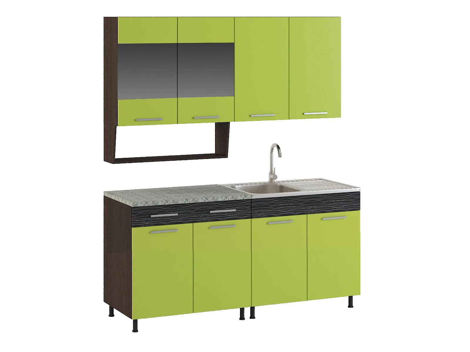 Кухонный гарнитур алиса фото Кухонный гарнитур Алиса 10 Венге/Лайм - купить с доставкой, цена в Первый Гиперм