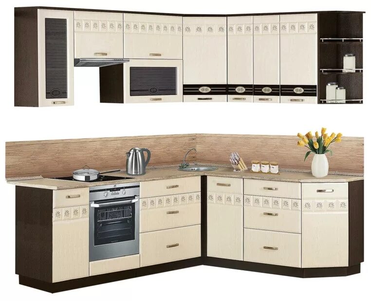 Кухонный гарнитур аврора фото и цены Максидом - модульные кухни