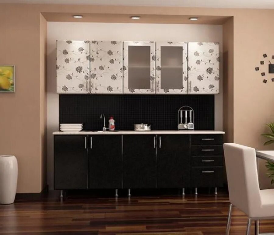 Кухонный гарнитур азалия фото Кухня Техно азалия черная 2000 арт. 79164A в интернет магазине с доставкой в Мос