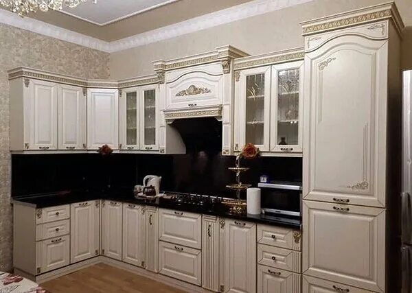 Кухонный гарнитур азалия фото Кухонный гарнитур Азалия Люкс 3,85 (угол 1,45) Левада Мебель бежевый (141826736)