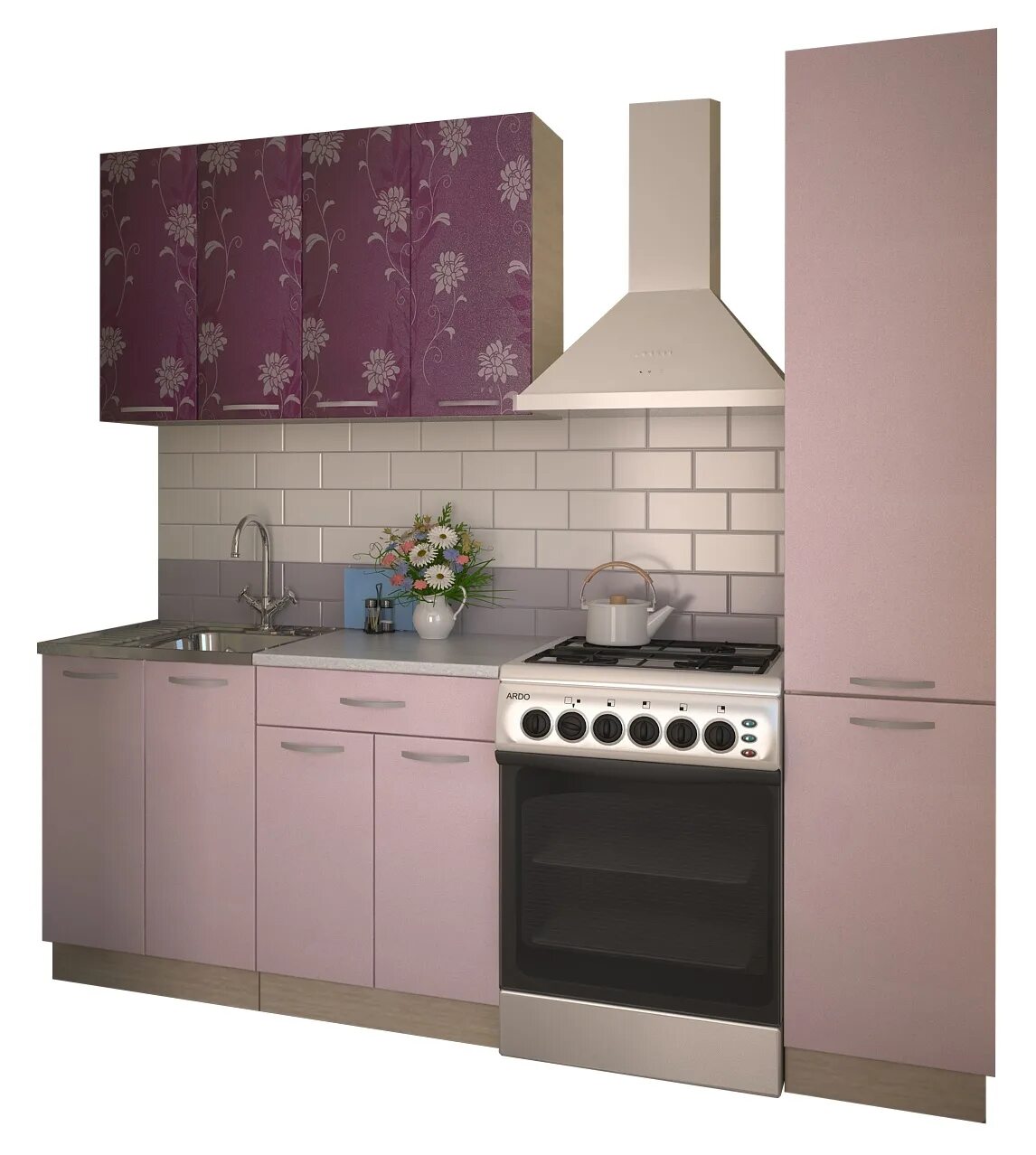 Кухонный гарнитур азалия фото Кухонный гарнитур Азалия фиолетовая/сирень 1600 - купить с доставкой, цена в Пер