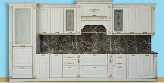 Кухонный гарнитур азалия фото Кухонный гарнитур "Zarra" прямой 4400мм цвет "престиж брюле" - купить в интернет