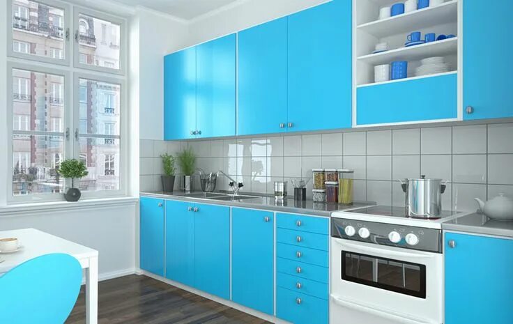 Кухонный гарнитур бело голубой фото 27 Blue Kitchen Ideas (Pictures of Decor, Paint & Cabinet Designs) Kitchen decor