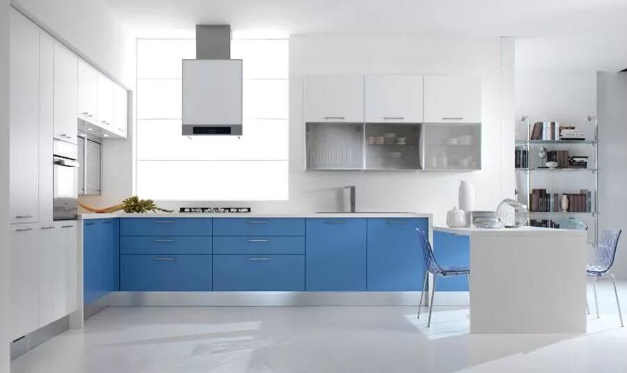 Кухонный гарнитур бело голубой фото Кухня Lube Noemi - купить в Москве мебель для кухни по выгодным ценам - Дизайнер