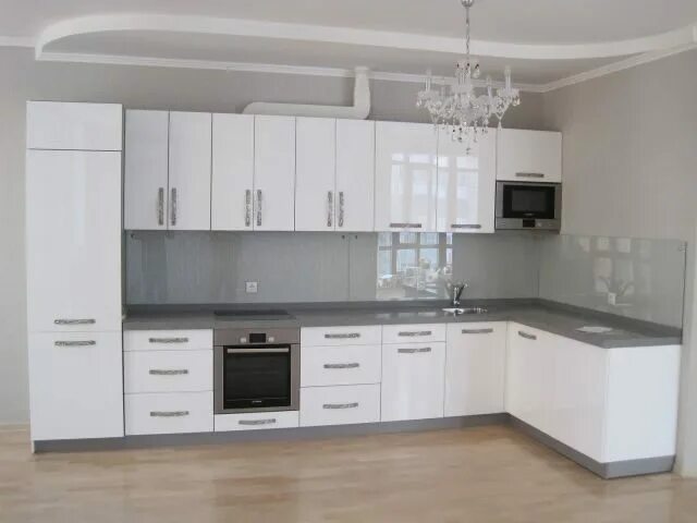 Кухонный гарнитур белого цвета фото Кухня белая 215 Представляем фото кухни белые на заказ