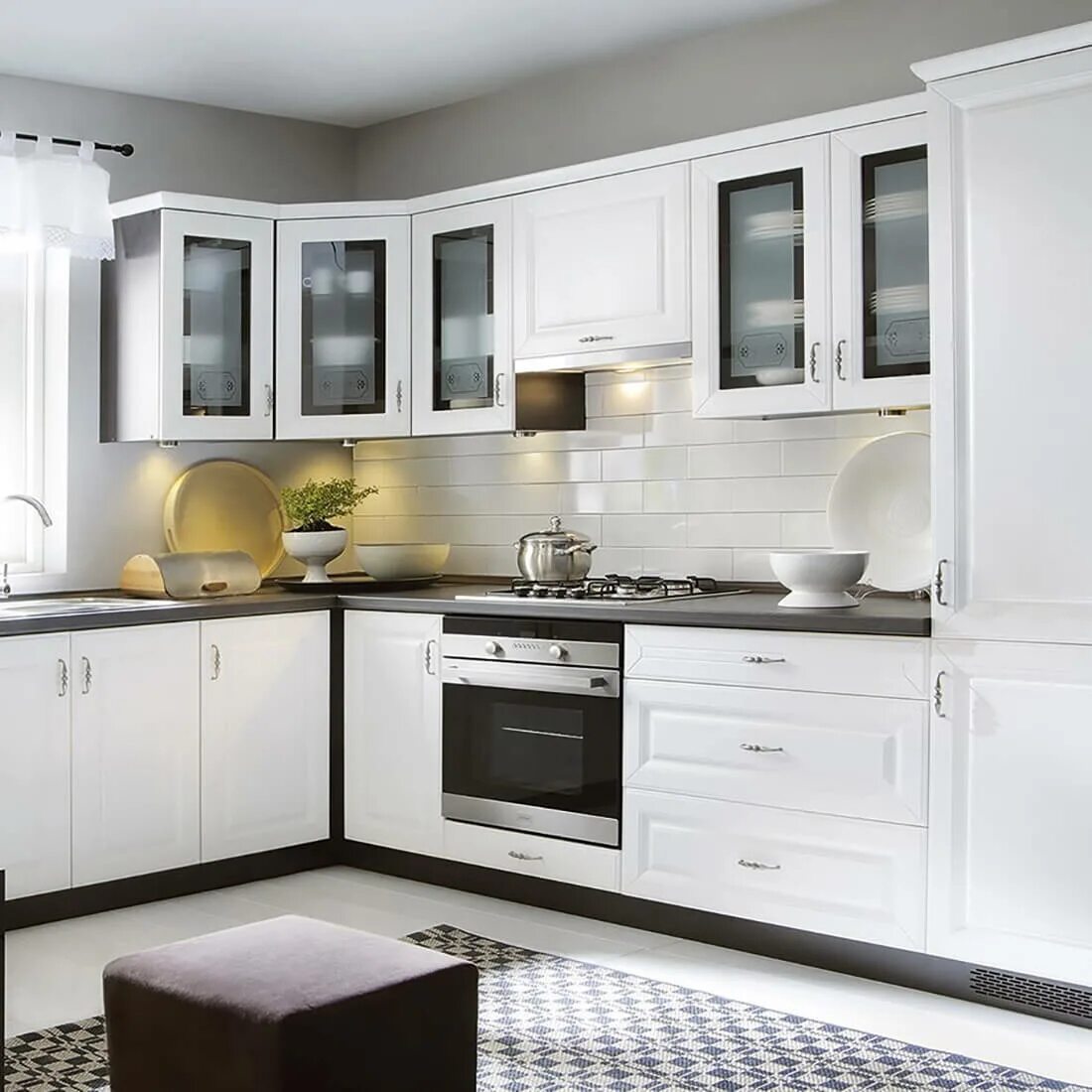 Кухонный гарнитур белого цвета фото Кухонный гарнитур для кухни белый