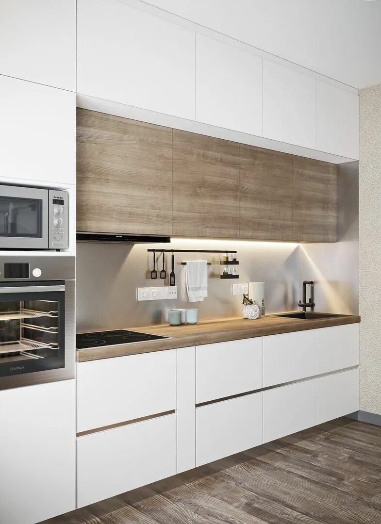 Кухонный гарнитур белый дерево фото Мебель на заказ "ОТ и ДО +" VK Interior design kitchen, Kitchen interior design 