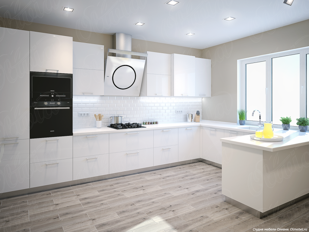 Кухонный гарнитур белый матовый фото Белые кухонные гарнитуры глянец фото