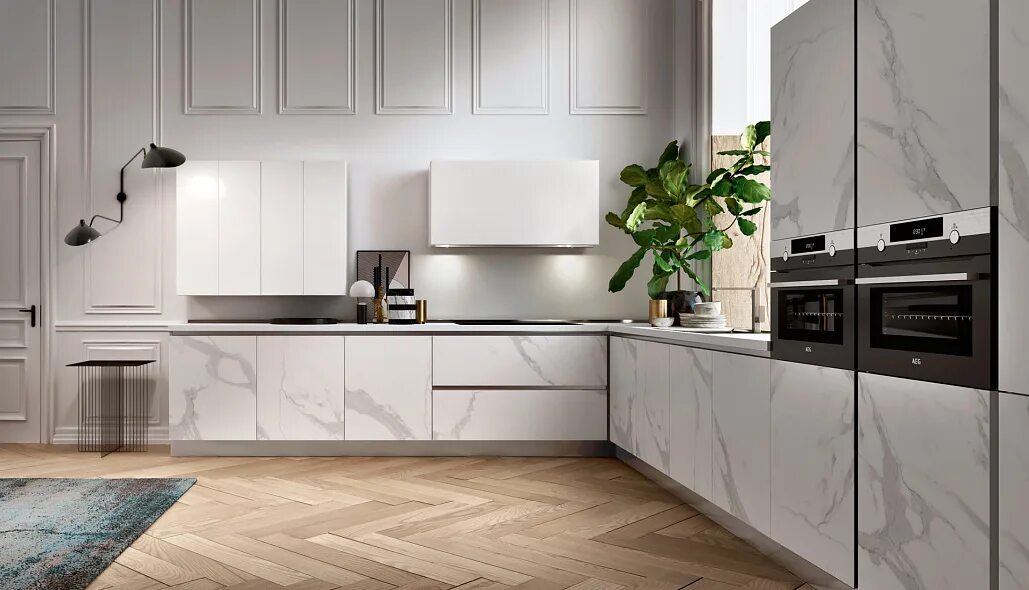 Кухонный гарнитур белый мрамор фото Кухня Gicinque Cucine De designe stone из Италии, купить итальянскую кухню Gicin
