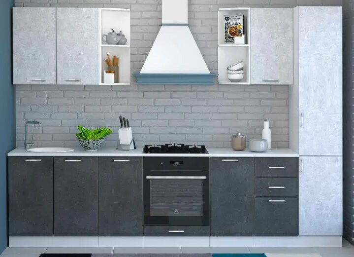 Кухонный гарнитур бетон фото Кухня Бетон 3,0м (q520)