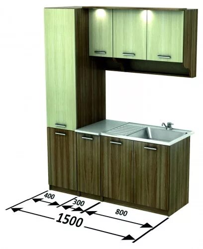 Кухонный гарнитур без мойки фото Кухня 1.5 метра Вега Артикул 6 - купить в Томске