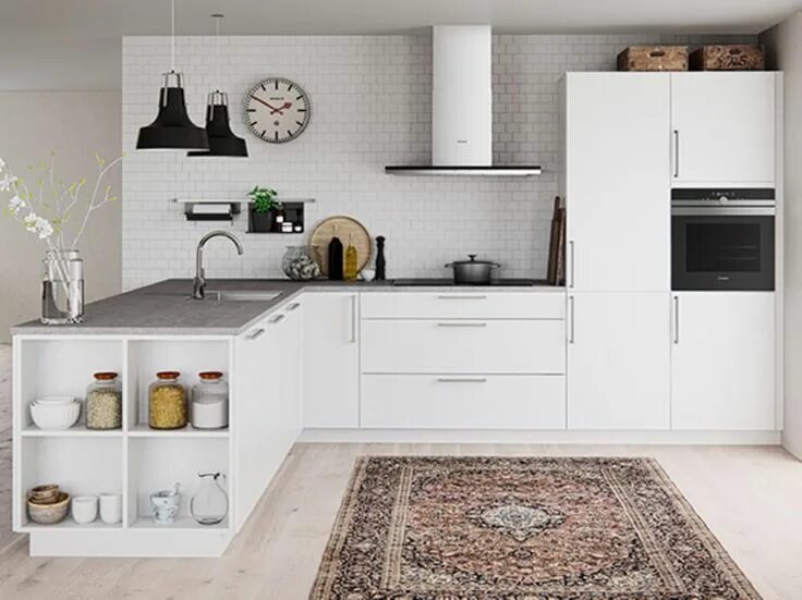 Кухонный гарнитур без шкафов фото Tiende un puente entre los espacios y las funciones con una cocina abierta. Acér