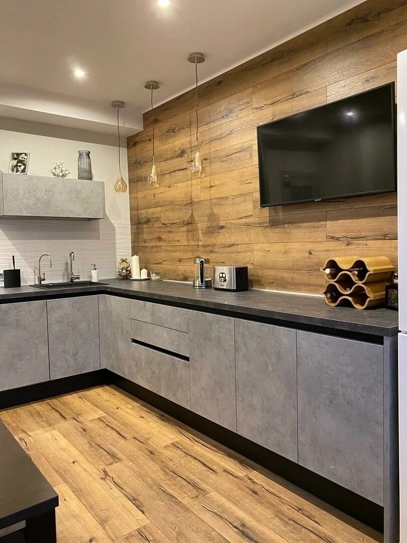 Кухонный гарнитур без верха фото Кухня без верхних шкафов: 115 фото, 10 аспектов по оформлению дизайна