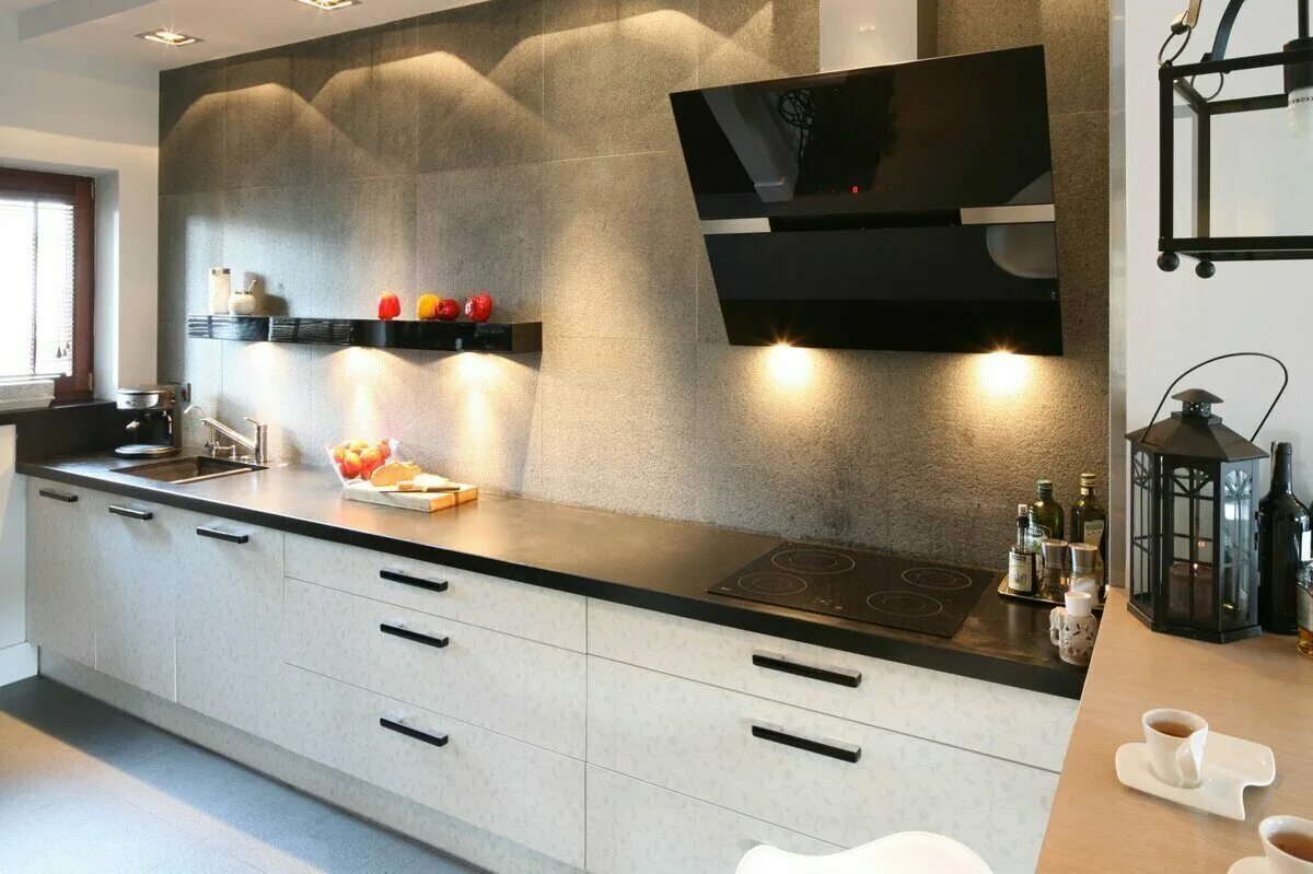 Кухонный гарнитур без верхних шкафов фото Кухонные гарнитуры без навесных шкафов по низким ценам - заказать мебель от прои