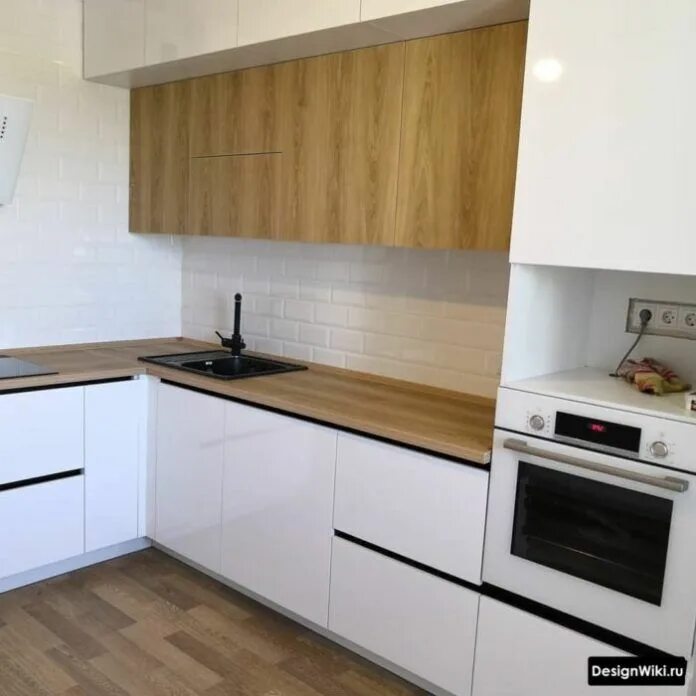 Кухонный гарнитур без верхних шкафов угловой фото Дизайн Угловой Кухни 2019: 137 фото, размеры, идеи мойки в углу (с изображениями