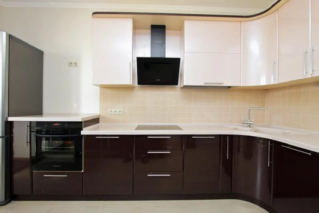 Кухонный гарнитур бежево коричневый фото Кухня коричневая 36 заказать недорого в Москве - 1Кухонный