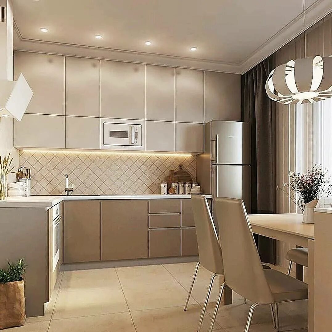 Кухонный гарнитур бежевого цвета в интерьере Бежевая кухня: дизайн интерьера цвета беж в разных тонах