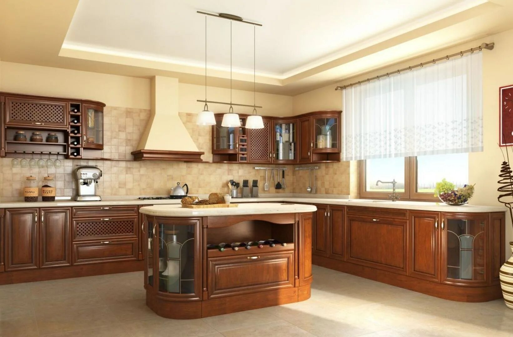 Кухонный гарнитур большая кухня фото Картинки кухонных гарнитуров для большой кухни фото - ViktoriaFoto.ru