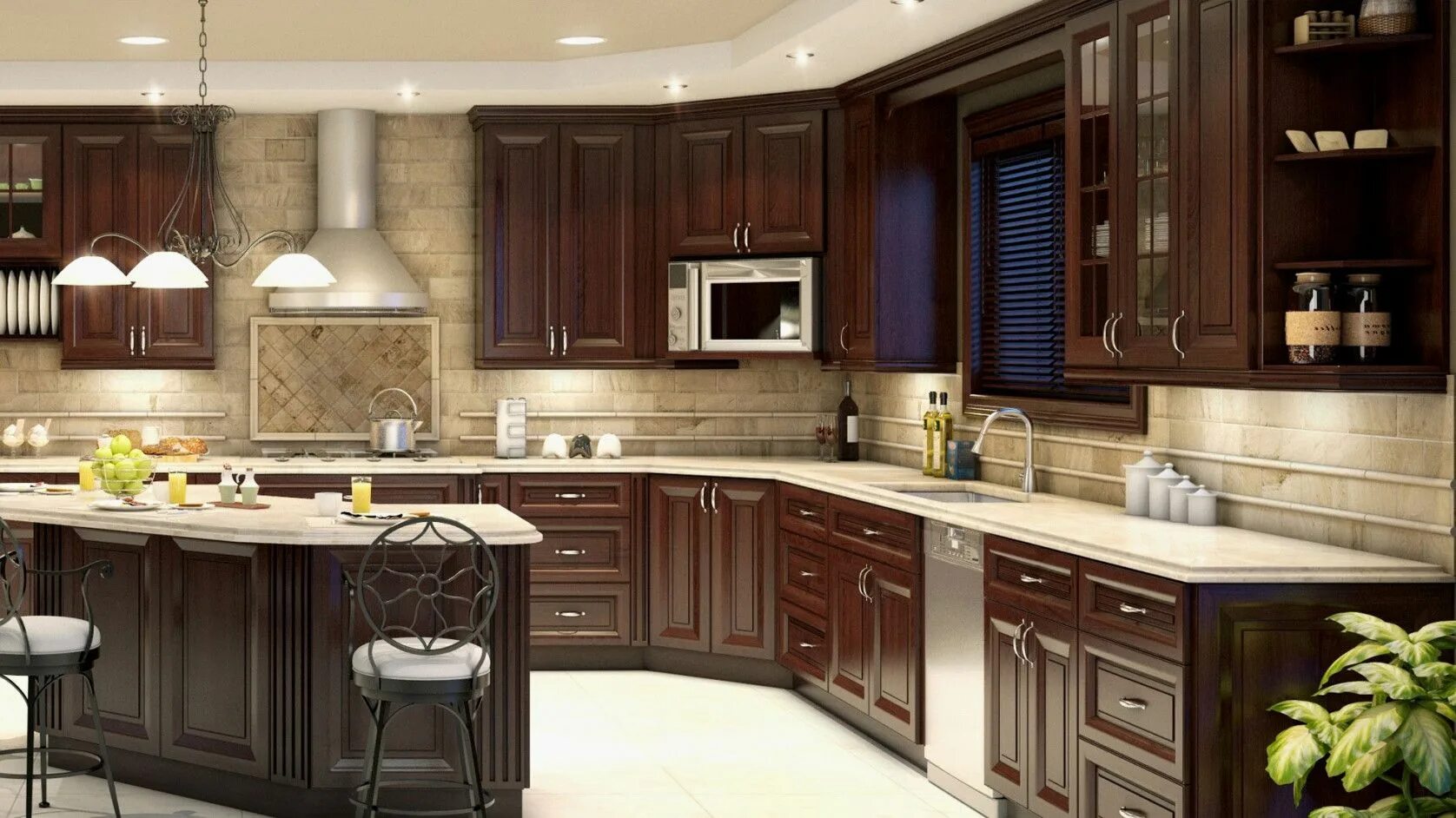 Кухонный гарнитур большая кухня фото American Made RTA Kitchen Cabinets - Unique Backsplash Ideas