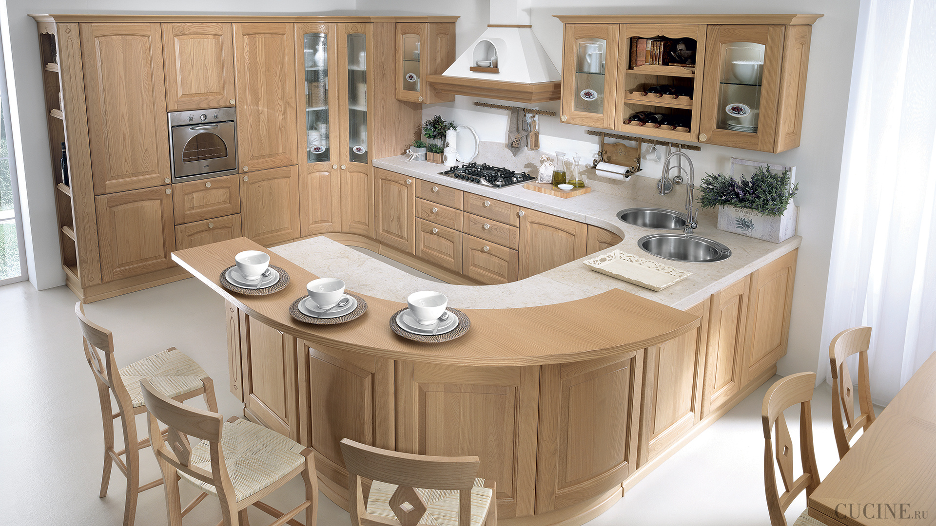 Кухонный гарнитур большой фото Кухня Lube Veronica из Италии, купить итальянскую кухню Lube Veronica в Москве