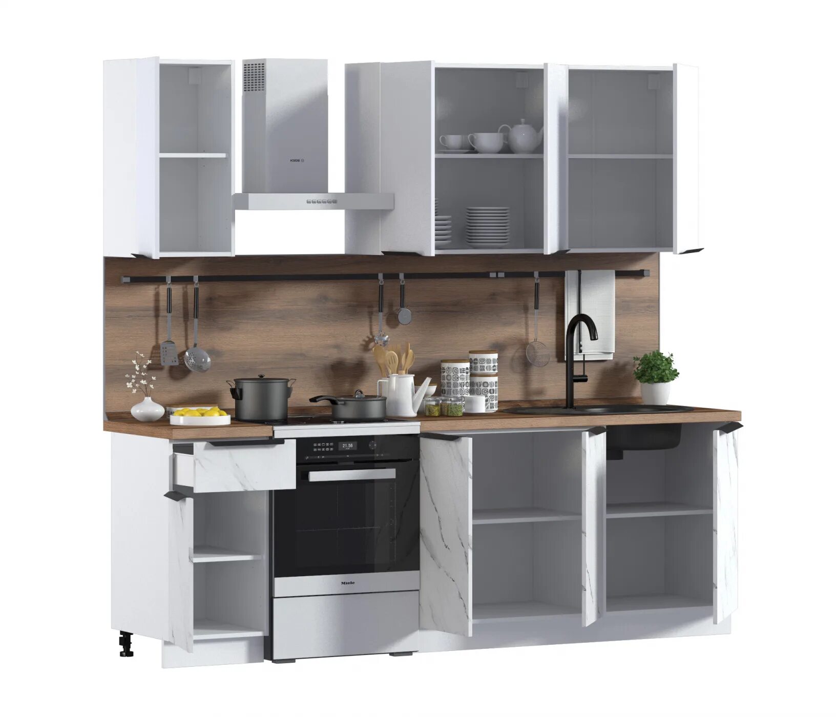 Кухонный гарнитур бристоль фото Кухня Регина серия Bristol Белый/Белоснежный, Арктик 1,8-2,4 м (Бристоль), фасад