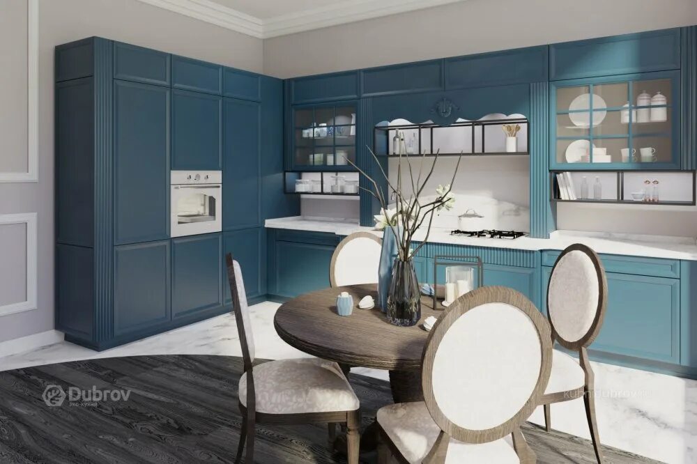 Кухонный гарнитур бристоль фото Купить кухню синего цвета в Москве недорого по цене производителя с доставкой