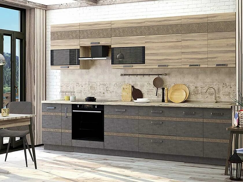 Кухонный гарнитур бруклин фото Кухонный гарнитур Бруклин 3 (ширина 320 см) купить в интернет магазине. Недорого