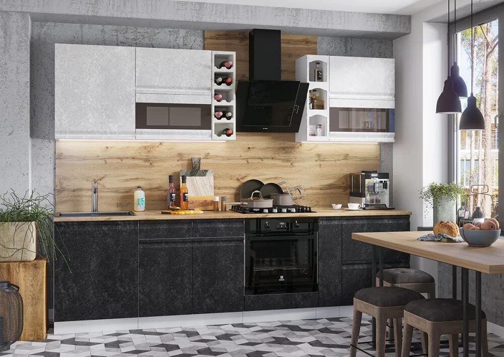 Кухонный гарнитур бруклин фото Кухня "Бруклин" по цене 26880 ₽ купить в Томске