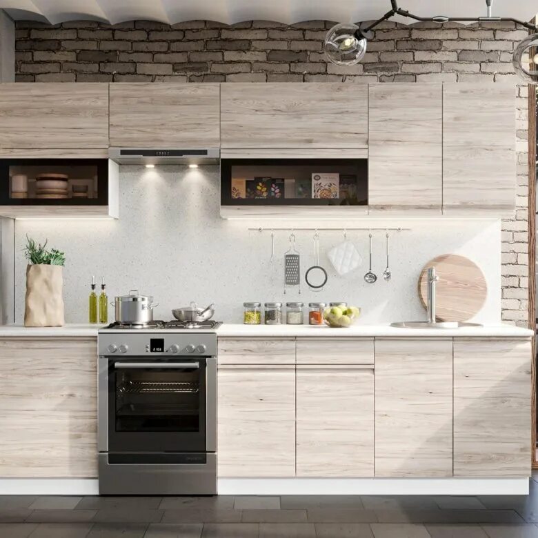 Кухонный гарнитур бруклин фото Кухня Бруклин 2600мм в наличии - купить в Томске, цена 32 500 руб., дата размеще