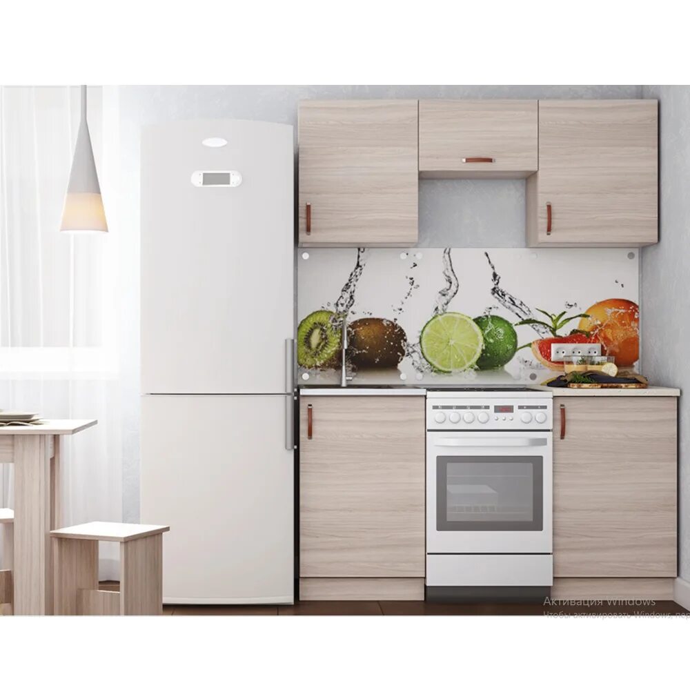 Кухонный гарнитур бюджетный вариант фото Купить Гарнитур кухонный ЛДСП 1,0 м № 6 Ясень шимо светлый 1 ком - 5 кор Ваша Ме