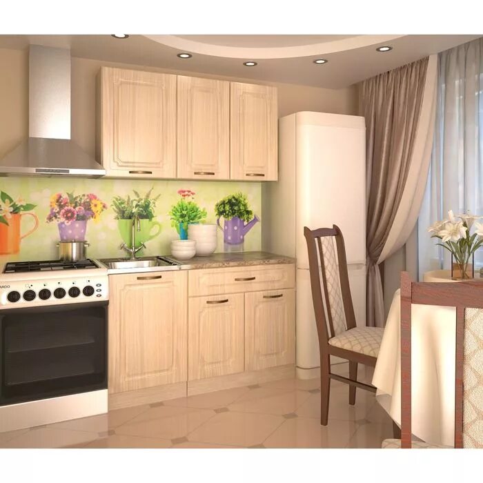 Кухонный гарнитур бюджетный вариант фото Кухонный гарнитур, грецкий орех 8, 1300 мм купить в Ижевске - Интернет-магазин д