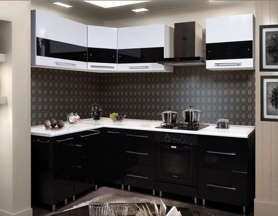 Кухонный гарнитур черно белый фото Черно белый гарнитур фото - DelaDom.ru