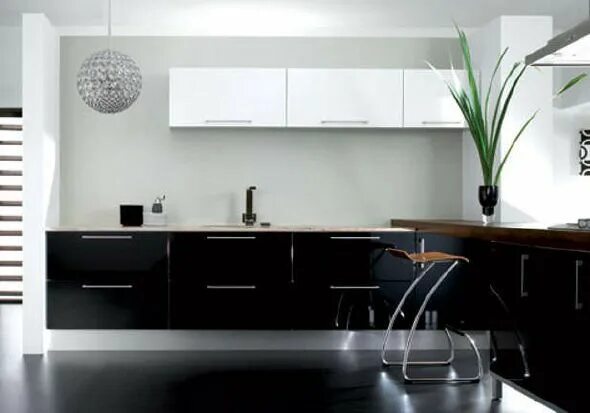 Кухонный гарнитур черно белый фото в интерьере Magnificent black & wihite kitchens that we have chosen just for you. #delightfu