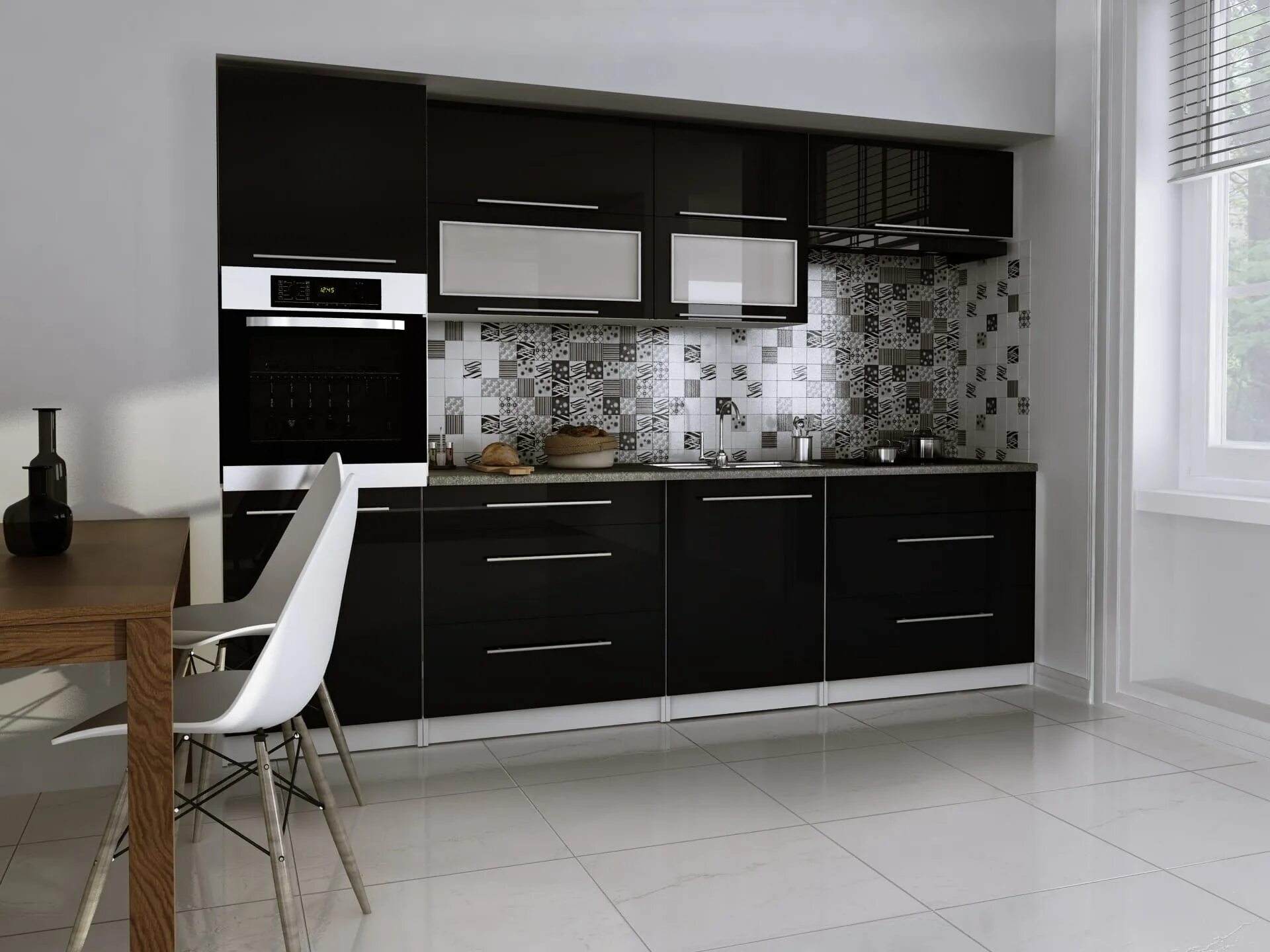 Кухонный гарнитур черно серый фото Кухни черно серые фото: найдено 90 картинок