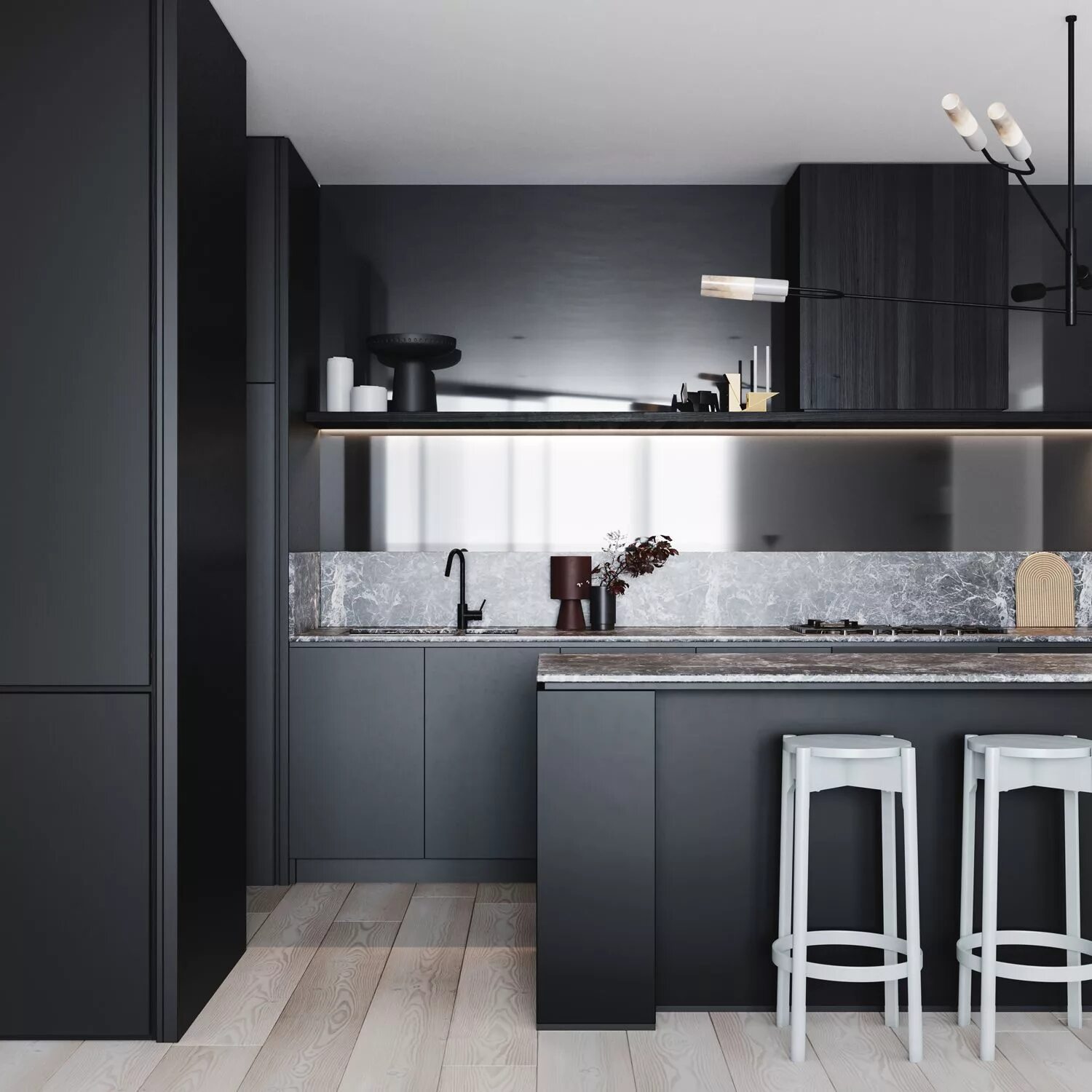 Кухонный гарнитур черно серый фото Ready to cook feeling inspired by our kitchen ideas? Check here! www.delightfull