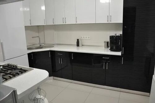 Кухонный гарнитур черно серый фото черно-белая кухня Кухня "Дождь глянец" - Мебель в Киеве, доска объявлений Buysel