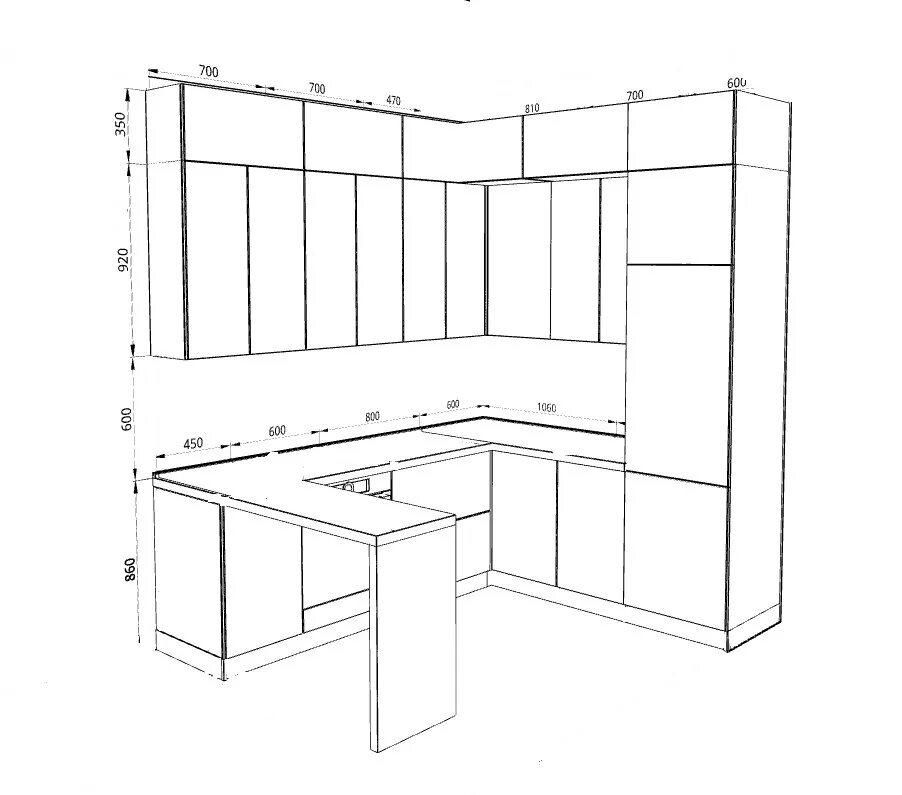 Кухонный гарнитур чертежи фото Кухни для ЖК "Видный берег 2.0"