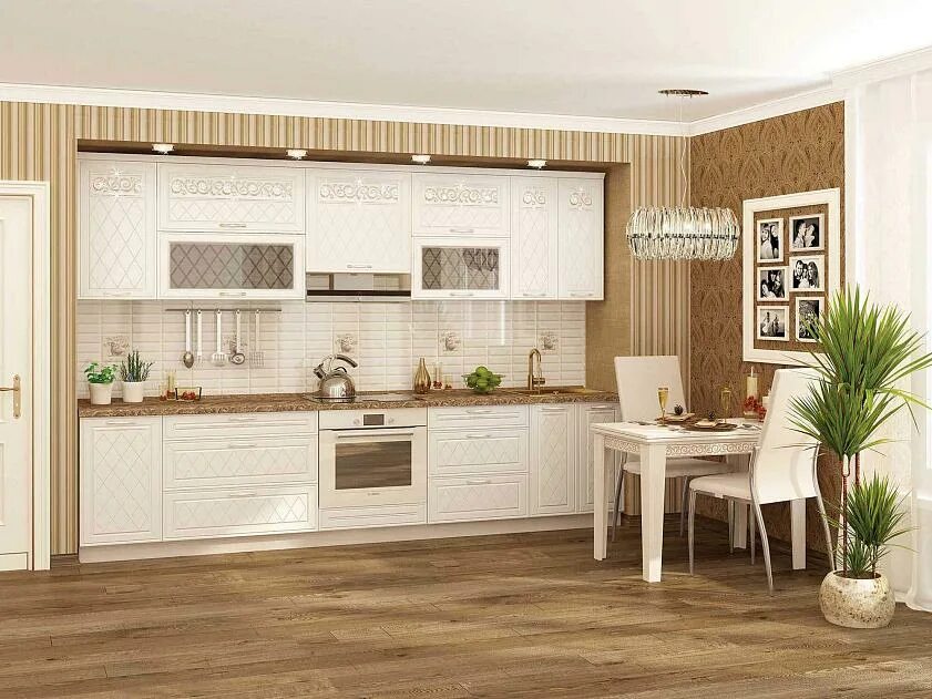 Кухонный гарнитур давита фото Кухонный гарнитур с витриной Тиффани 20 от производителя - DaVita-мебель
