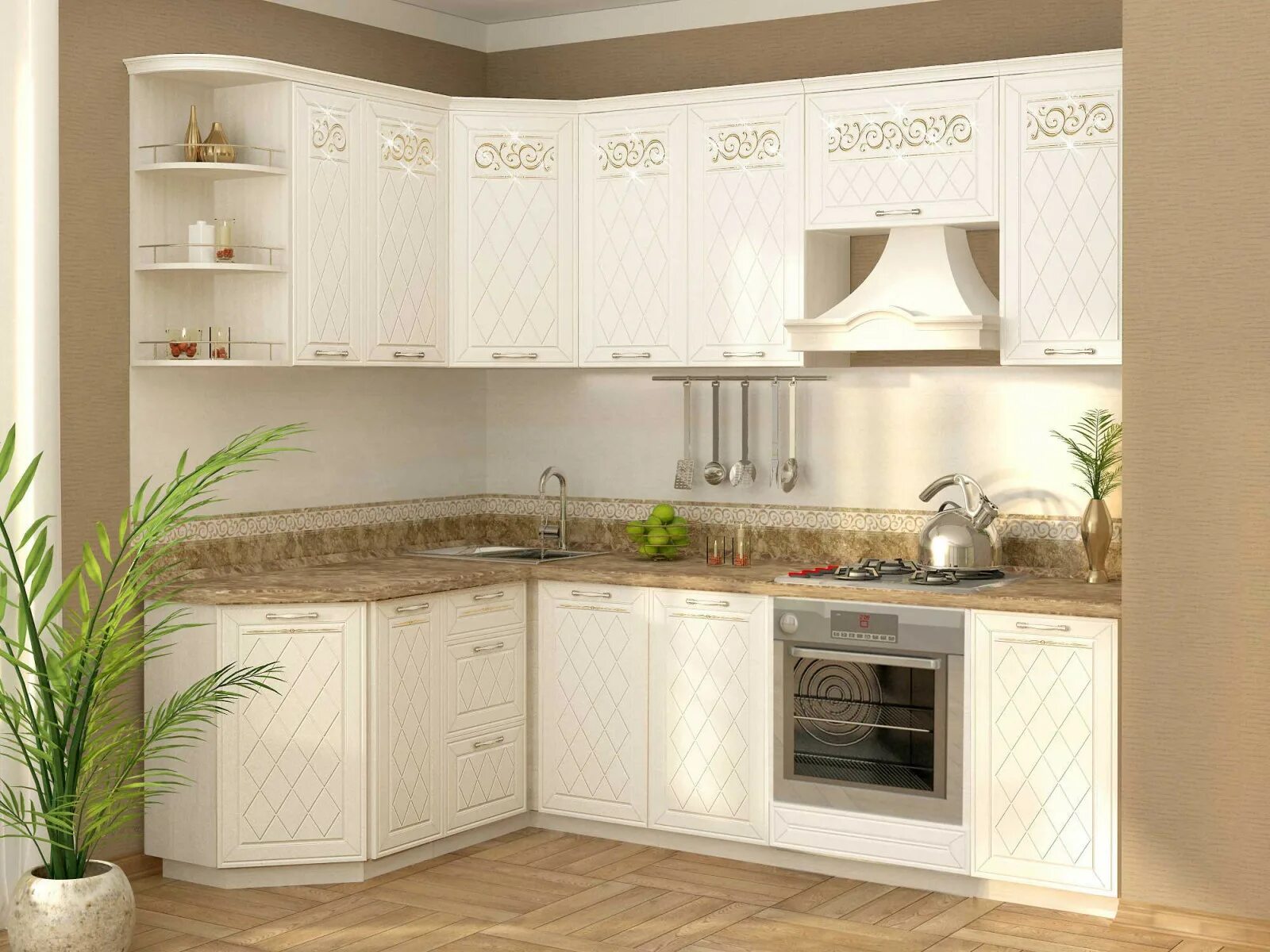 Кухонный гарнитур давита фото Кухонный гарнитур угловой "Тиффани" № 17 купить недорого в Екатеринбурге, фото, 