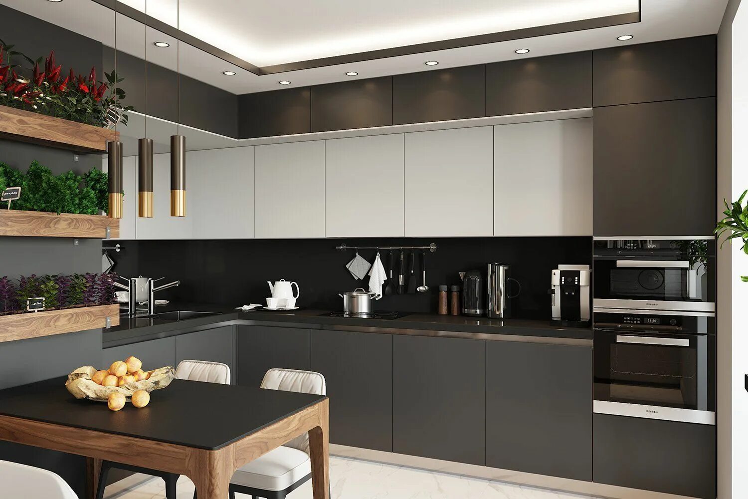 Кухонный гарнитур дизайн современный кухни Кухонный гарнитур Римини - купить со скидкой в Hoff