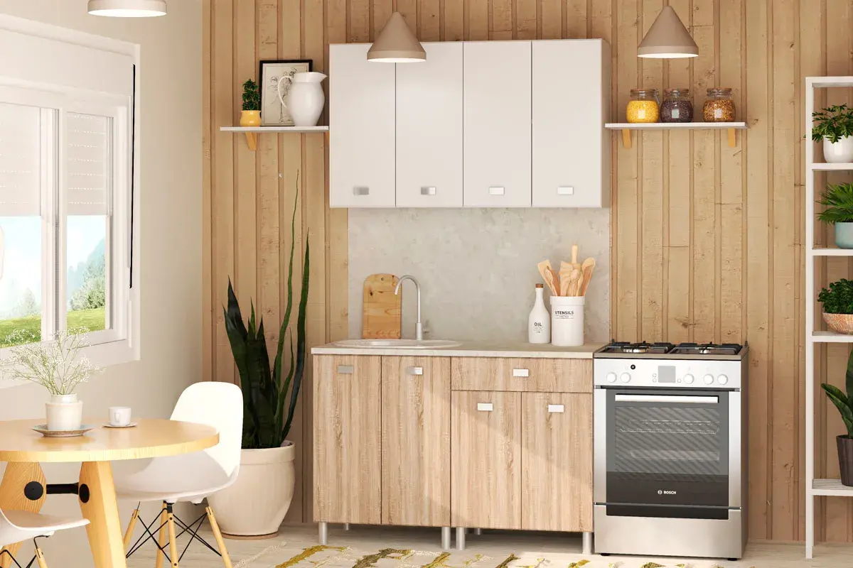 Кухонный гарнитур для дачи фото Набор кухонной мебели Дача 1200 (Белый/дуб серый) купить в Минске, цена